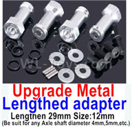 Wltoys 184012 Parts-06-08 A949-11 Upgrade Metal 8mm-to-12mm Lengthed adapter(4 set)-Lengthen 29mm-Silver,Wltoys 184012 Rc Racing Car Truck Spare Parts,High speed Wltoys 184012 1:18 Scale 4wd,2.4G Spare Parts Accessories,F1 184012 On Road Drift Racing Truc