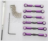 Wltoys 184012 Parts-14-03 A949-10 Upgrade Metal Connect buckle,Trolley(6pcs)-Purple,Wltoys 184012 Rc Racing Car Truck Spare Parts,High speed Wltoys 184012 1:18 Scale 4wd,2.4G Spare Parts Accessories,F1 184012 On Road Drift Racing Truck Car Parts