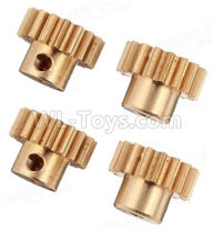 Wltoys 184012 Parts-19-03 Copper motor Gear(4pcs)-0.7 Modulus-17 Teeth,Wltoys 184012 Rc Racing Car Truck Spare Parts,High speed Wltoys 184012 1:18 Scale 4wd,2.4G Spare Parts Accessories,F1 184012 On Road Drift Racing Truck Car Parts