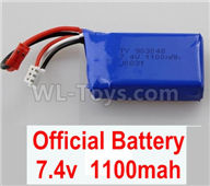 Wltoys 184012 Parts-28-02 A949-27 Official 7.4v 1100mah battery(2pcs),Wltoys 184012 Rc Racing Car Truck Spare Parts,High speed Wltoys 184012 1:18 Scale 4wd,2.4G Spare Parts Accessories,F1 184012 On Road Drift Racing Truck Car Parts