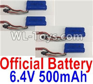 Wltoys 18403 RC Battery,6.4V 500mAh battery(4pcs),Wltoys 18403 RC Crawler Car Spare Parts Replacement Accessories,1:18 18403 4wd rc rock racing car Parts,On Road Drift Racing Truck Car Parts