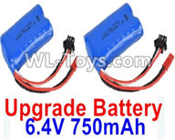 Wltoys 18403 Upgrade 6.4V 750mAh battery(2pcs)-52X32X16mm,Wltoys 18403 RC Crawler Car Spare Parts Replacement Accessories,1:18 18403 4wd rc rock racing car Parts,On Road Drift Racing Truck Car Parts