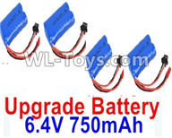 Wltoys 18403 Upgrade 6.4V 750mAh battery(4pcs)-52X32X16mm,Wltoys 18403 RC Crawler Car Spare Parts Replacement Accessories,1:18 18403 4wd rc rock racing car Parts,On Road Drift Racing Truck Car Parts