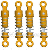 Wltoys 18428-B Front and Rear Shock Absorbers(Total 4pcs)-Orange,Wltoys 18428-B RC Car Spare Parts Replacement Accessories,1:18 Scale 4wd,2.4G 18428-B RC racing car Parts,On Road Drift Racing Truck Car Parts