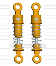 Wltoys 18428-B Front or Rear Shock Absorbers(Total 2pcs)-Orange,Wltoys 18428-B RC Car Spare Parts Replacement Accessories,1:18 Scale 4wd,2.4G 18428-B RC racing car Parts,On Road Drift Racing Truck Car Parts