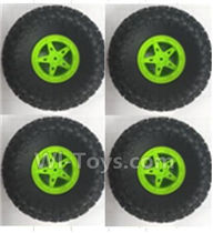 Wltoys 18428-B Wheel unit(4pcs)-Green,Wltoys 18428-B RC Car Spare Parts Replacement Accessories,1:18 Scale 4wd,2.4G 18428-B RC racing car Parts,On Road Drift Racing Truck Car Parts
