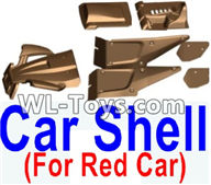 Wltoys 18429 The left and Right Body shell cover& Left and Right Tail wing-Red,Wltoys 18429 RC Car Spare Parts Replacement Accessories,1:18 Scale 4wd,2.4G 18429 rc racing car Parts,On Road Drift Racing Truck Car Parts