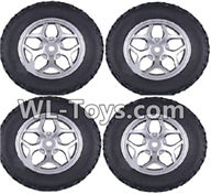 Wltoys 18429 Whole wheel unit(4 set)-Black,Wltoys 18429 RC Car Spare Parts Replacement Accessories,1:18 Scale 4wd,2.4G 18429 rc racing car Parts,On Road Drift Racing Truck Car Parts