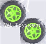 Wltoys 18429 Whole wheel unit(2 set)-Green,Wltoys 18429 RC Car Spare Parts Replacement Accessories,1:18 Scale 4wd,2.4G 18429 rc racing car Parts,On Road Drift Racing Truck Car Parts