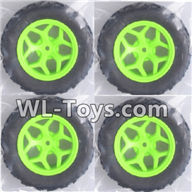 Wltoys 18429 Whole wheel unit(4 set)-Green,Wltoys 18429 RC Car Spare Parts Replacement Accessories,1:18 Scale 4wd,2.4G 18429 rc racing car Parts,On Road Drift Racing Truck Car Parts