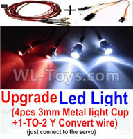 Wltoys 20404 0656 Upgrade LED Light set(Include the Upgrade LED light and 1-TO-2 Conversion wire),1/20 Wltoys 20404 RC Car Spare Parts Replacement Accessories