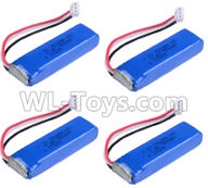 Wltoys 20404 RC Battery Packs,0658 7.4V 500mah Battery(4pcs),1/20 Wltoys 20404 RC Car Spare Parts Replacement Accessories