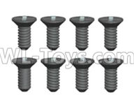 Wltoys 20404 0421 Countersunk head Cross recessed tapping screws(8pcs)-ST2X6KB,1/20 Wltoys 20404 RC Car Spare Parts Replacement Accessories