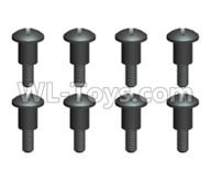 Wltoys 20409 0425 Cross recessed pan head step screws with Lower haft tooth(8PCS)-ST2X8PB,1/20 Wltoys 20409 RC Car Spare Parts Replacement Accessories