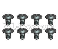 Wltoys 20404 0429 Cross recessed pan Head Self-tapping screws with cross media(8pcs)-ST1.8X3PWB4,1/20 Wltoys 20404 RC Car Spare Parts Replacement Accessories