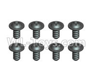 Wltoys 20409 0657 Cross recessed pan Head Self-tapping screws with cross media(8pcs)-ST2X8PWM6,1/20 Wltoys 20409 RC Car Spare Parts Replacement Accessories