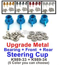 Wltoys 284010 Parts Upgrade Metal Front Rear Steering Cup and Bearings.K989-33 + K989-34.You have 5 color to choose.WLtoys 1/28 RC Car Parts.
