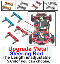 Wltoys 284010 Upgrade Parts Metal Steering Rod.Total 2pcs.You have 5 color you can choose.The length is Adjustable.WLtoys 1/28 RC Car Parts.