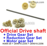 Wltoys 284010 Parts Official Central Drive shaft,Drive Gear,Reduction Gear and Motor gear set.WLtoys 1/28 RC Car Parts.