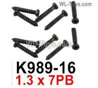 Wltoys 284010 Parts K989-16 Screws.1.3x7PB screw set.Total 10pcs.WLtoys 1/28 RC Car Parts.