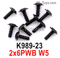 Wltoys 284010 Parts K989-23 Screws.2x6PWB W5 screw set.Total 10pcs.WLtoys 1/28 RC Car Parts.