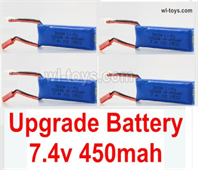 Wltoys 284161 Upgrade Parts 4pcs 284131 Battery Packs.K989-60 Upgrade 7.4V 450MAH Battery.WLtoys 1/28 RC Car Parts.