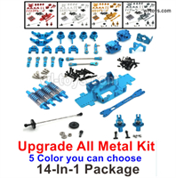 Wltoys 284161 Upgrade Parts All Metal Kit.14-In-1 Package.You have 5 color to choose.WLtoys 1/28 RC Car Parts.