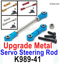 Wltoys 284161 2PCS Upgrade Metal Steering Rod And 1pcs Metal Servo Arm. K989-41 + 284010-2253 Metal Servo Arm.Total 5 Color you can choose.WLtoys 1/28 RC Car Parts.