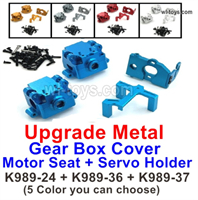 Wltoys 284161 Upgrade Parts Metal Gear Box Cover,Motor Seat and Servo Holder.K989-24 K989-36 K989-37.Total 4 Color you can choose.WLtoys 1/28 RC Car Parts.