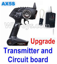 Wltoys A232 A242 A252 Upgrade AX5S Transmitter(With Speed Limit function,0-200M control) & Upgrade Circuit board,Wltoys A232 A242 A252 1/24 rc Drift Car Parts desert Off Road Buggy parts