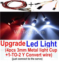 Wltoys A232 A242 A252 Upgrade LED Light set(Include the Upgrade LED light and 1-TO-2 Conversion wire),Wltoys A232 A242 A252 1/24 rc Drift Car Parts desert Off Road Buggy parts