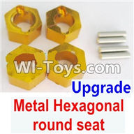 Wltoys A949 Upgrade Metal Hexagonal round seat(4pcs)(4pcs)-Yellow,Wltoys A949 RC Car Parts ,Wltoys 1/18 rc Truck and rc racing car Replace Parts