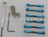 Wltoys A959B A959-B Upgrade Metal Connect buckle,Trolley(6pcs)-Blue Parts,Wltoys A959B A959-B RC Car Parts