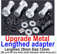 Wltoys A959B A959-B Upgrade Metal Lengthed adapter(4 set)-Lengthen 29mm-Silver,Wltoys A959B A959-B RC Car Parts