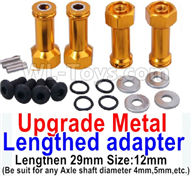 Wltoys A959B A959-B Upgrade Metal Lengthed adapter(4 set)-Lengthen 29mm-Yellow,Wltoys A959B A959-B RC Car Parts