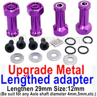 Wltoys A959B A959-B Upgrade Metal Lengthed adapter(4 set)-Lengthen 29mm-Purple,Wltoys A959B A959-B RC Car Parts