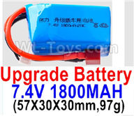 Wltoys A959B A959-B Upgrade Battery-7.4V 1800mah 20C Battery with Red T Plug(1pcs)-(57X30X30mm,97g),Wltoys A959B A959-B Battery Parts