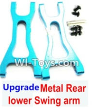 Wltoys A969-B Upgrade Metal Rear lower Swing arm,Lower Suspension Arm(2pcs)-Blue For Wltoys A969-B Rc Car Parts,High speed 1:18 Scale 4wd,2.4G A969-B rc racing car Parts,On Road Drift Racing Truck Car Parts
