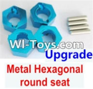 Wltoys A979-B Upgrade Metal Hexagonal round seat(4pcs)(4pcs)-Blue For Wltoys A979-B Rc Car Parts,High speed 1:18 Scale 4wd,2.4G A979-B rc racing car Parts,On Road Drift Racing Truck Car Parts