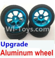 Wltoys K929-B Upgrade Aluminum wheel(4pcs-Include the Tire leather,4pcs 7mm-to-12mm Adapter),1/18 Wltoys K929-B RC Car Parts