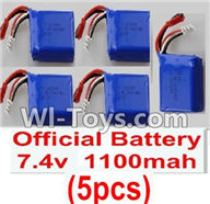 Wltoys K929 RC Batteries,7.4v 1100mah battery(5pcs),Wltoys K929 desert RC Truck Parts,1:18 rc car and rc racing car Parts