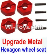 Wltoys 10428 Upgrade Metal 12MM Hexagon wheel seat,Tire adapter(4pcs)-Red-K949-12,Wltoys 10428 RC Car Parts,High speed 1:10 Scale 4wd,10428 Electric Power On Road Drift Racing Truck Car Parts