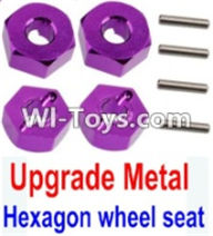 Wltoys 10428 Upgrade Metal 12MM Hexagon wheel seat,Tire adapter(4pcs)-Purple-K949-12,Wltoys 10428 RC Car Parts,High speed 1:10 Scale 4wd,10428 Electric Power On Road Drift Racing Truck Car Parts