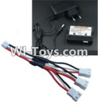 Wltoys 10428 pgrade 1-to-3 coversion Charging cable(1pcs) & Charger and Banlance charger,Wltoys 10428 RC Car Parts,High speed 1:10 Scale 4wd,10428 Electric Power On Road Drift Racing Truck Car Parts