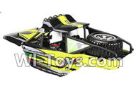 Wltoys K959 Body Shell cover,Car Canopy,Car shell unit-(Include the shell,Rollcage,Doll)-Yellow For WLtoys K959 1/12 1:12 RC Drift Car Parts desert Off Road Buggy parts