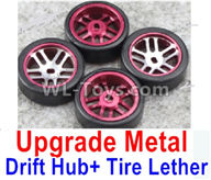 Wltoys K999 Upgrade Metal Drift Hub(4pcs) & Upgrade Drift Trie lether(4pcs)-Purple,1:28 Wltoys K999 Rc Car Spare Parts Replacement accessories,K999 On Road Drift Racing Truck Car Parts