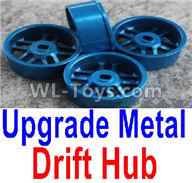 Wltoys K999 Upgrade Metal Drift Hub(4pcs)(Can only match the Drift Tire lether)-Blue,1:28 Wltoys K999 Rc Car Spare Parts Replacement accessories,K999 On Road Drift Racing Truck Car Parts