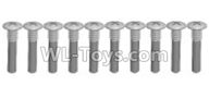 Wltoys K999 K999-17 Screws(10pcs)-M1.5X11PB-Half tooth,1:28 Wltoys K999 Rc Car Spare Parts Replacement accessories,K999 On Road Drift Racing Truck Car Parts