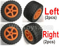 Wltoys L209 Spare Parts-21-01 1549 Left and Right Wheel unit(4 Set,2 left+2 Right)-Orange,Wltoys L209 Rc Car Spare Parts Replacement Accessories,1:10 L209 RC Racing Car Trcuk parts