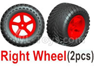 Wltoys L209 Spare Parts-22-03 1549 Right Wheel unit(2 set)-Red,Wltoys L209 Rc Car Spare Parts Replacement Accessories,1:10 L209 RC Racing Car Trcuk parts